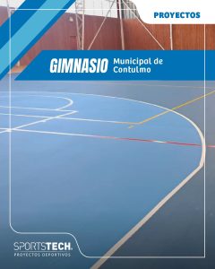 Piso deportivo de poliuretano. Gimnasio municipal de Contulmo